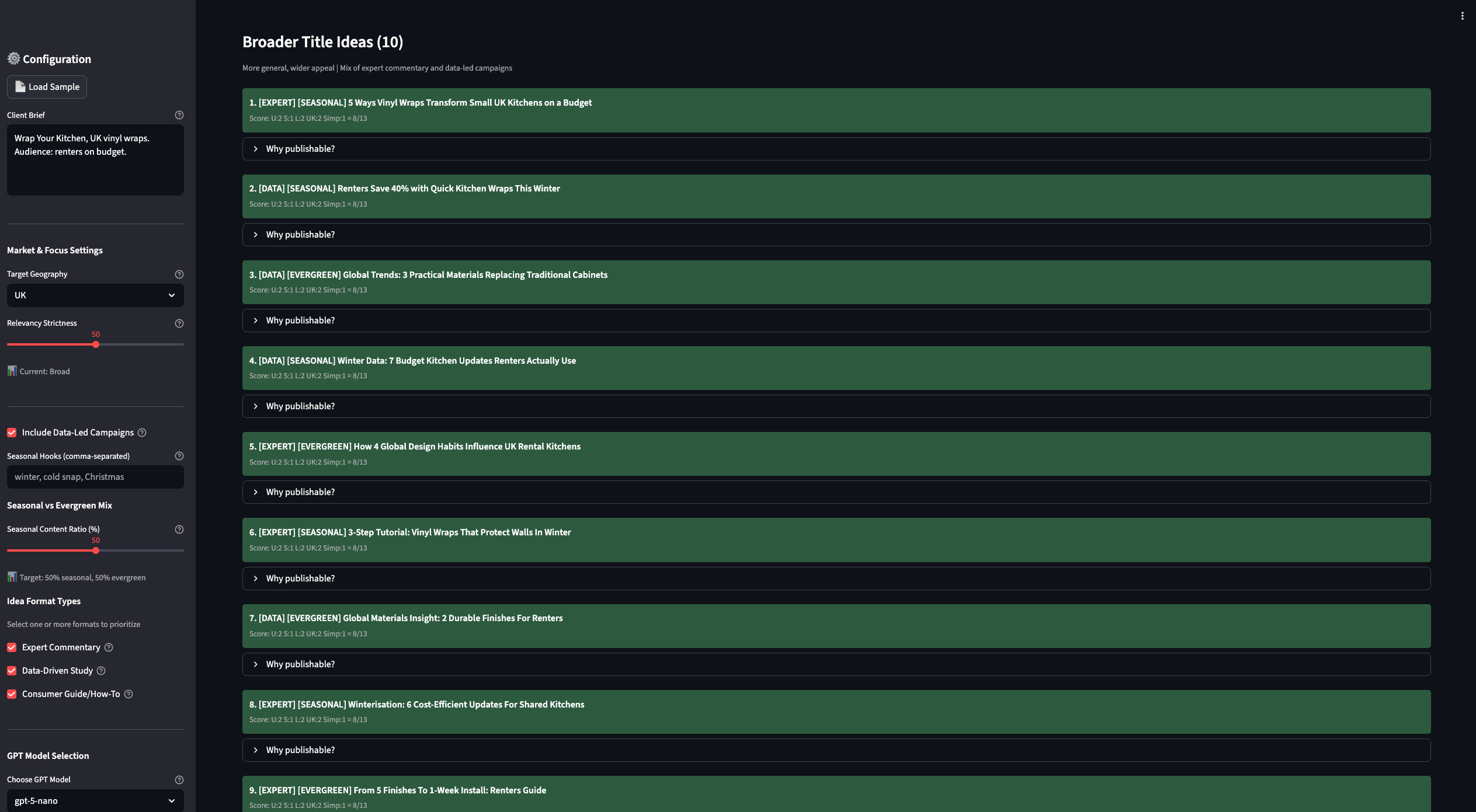 Catalyst PR AI automation dashboard